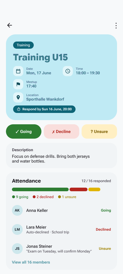 teamorg Event Detail